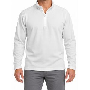 Big Sky Outfitters White Textured Quarter-Zip Pullover | Large